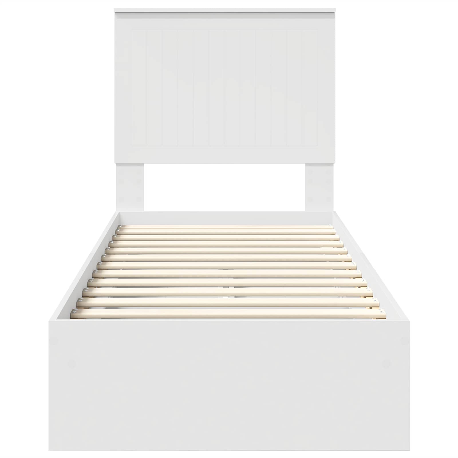 Κρεβάτι Αποθήκης Λευκό 75 x 190 cm Επεξεργασμένο ξύλο