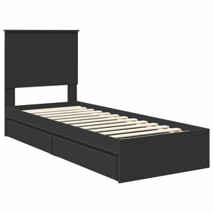 Κρεβάτι Αποθήκης Μαύρο 75 x 190 cm Επεξεργασμένο Ξύλο