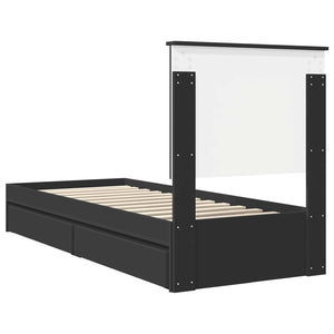 Κρεβάτι Αποθήκης Μαύρο 75 x 190 cm Επεξεργασμένο Ξύλο