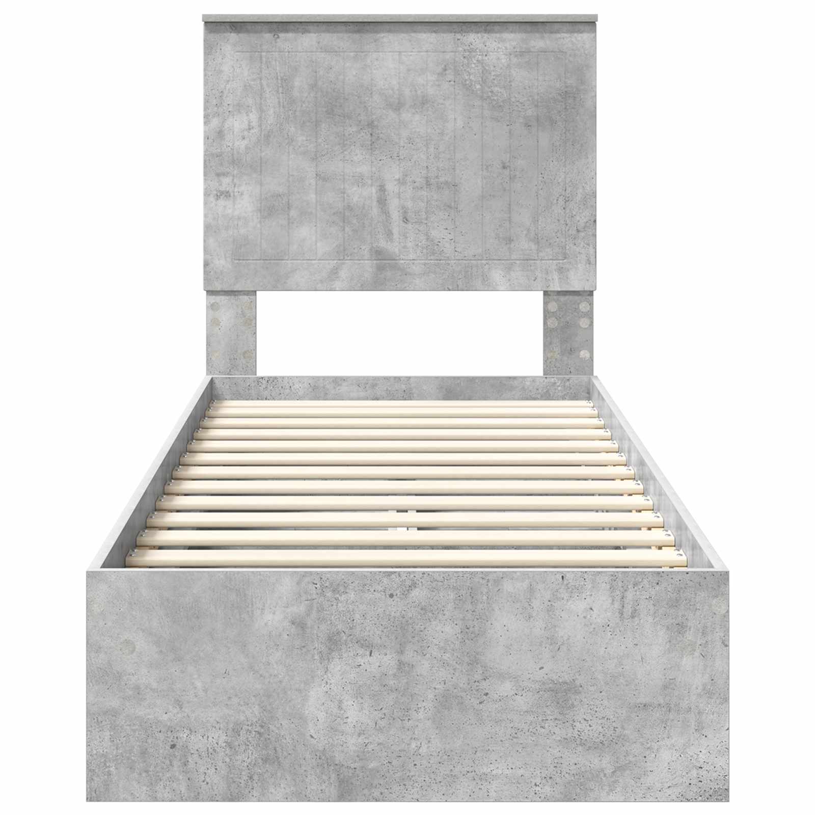 Κρεβάτι Αποθήκης Σκυρόδεμα Γκρι 75 x 190 cm Επεξεργασμένο ξύλο