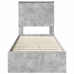 Κρεβάτι Αποθήκης Σκυρόδεμα Γκρι 75 x 190 cm Επεξεργασμένο Ξύλο