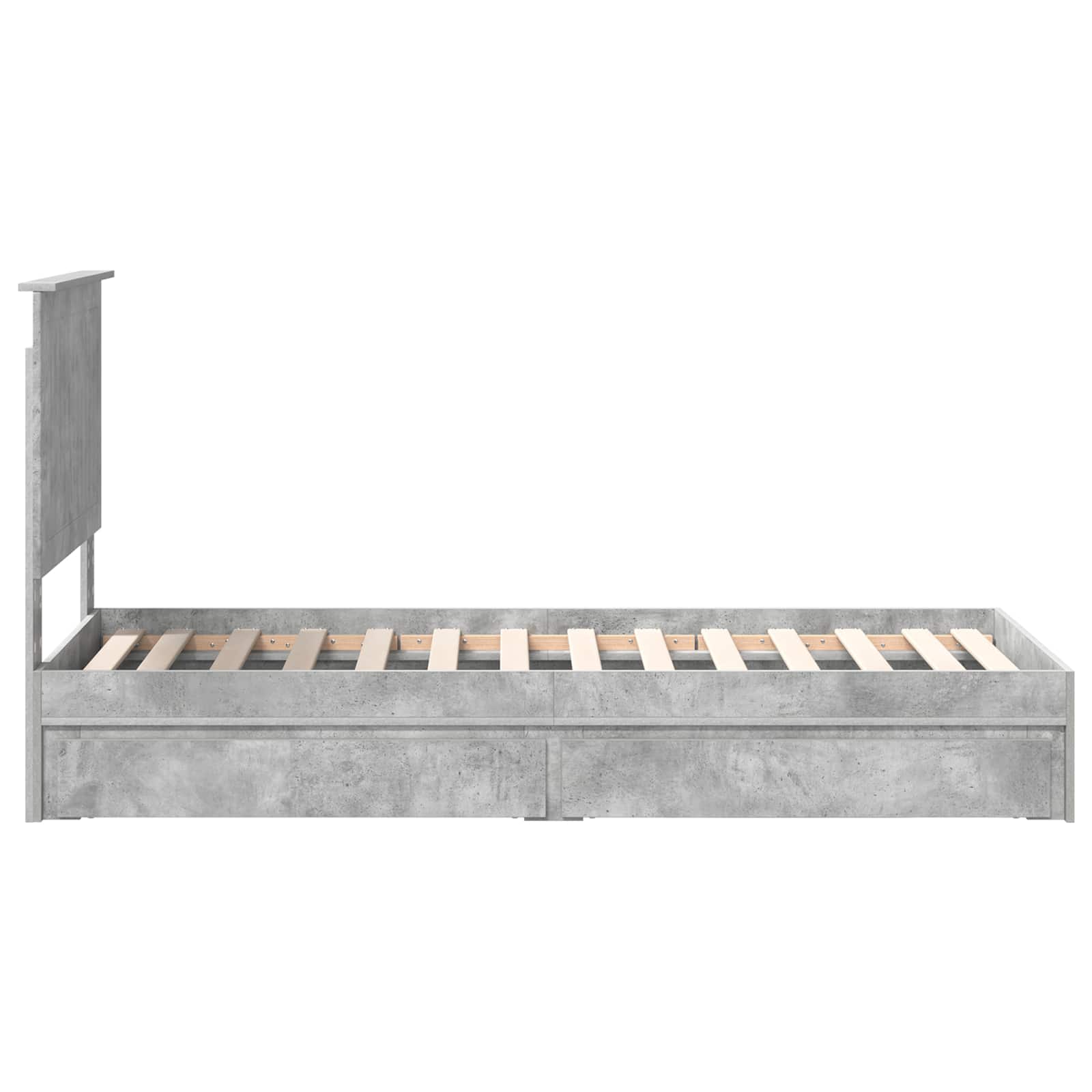 Κρεβάτι Αποθήκης Σκυρόδεμα Γκρι 75 x 190 cm Επεξεργασμένο ξύλο