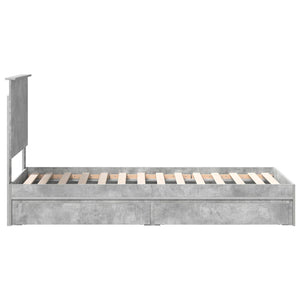 Κρεβάτι Αποθήκης Σκυρόδεμα Γκρι 75 x 190 cm Επεξεργασμένο Ξύλο