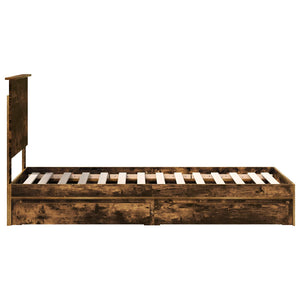 Κρεβάτι Αποθήκης Καπνιστό Δρύς 75 x 190 cm Επεξεργασμένο Ξύλο