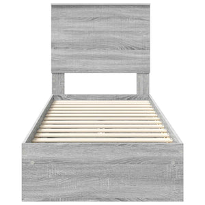 Κρεβάτι Αποθήκης Γκρίζο Σονομα 75 x 190 cm Επεξεργασμένο Ξύλο
