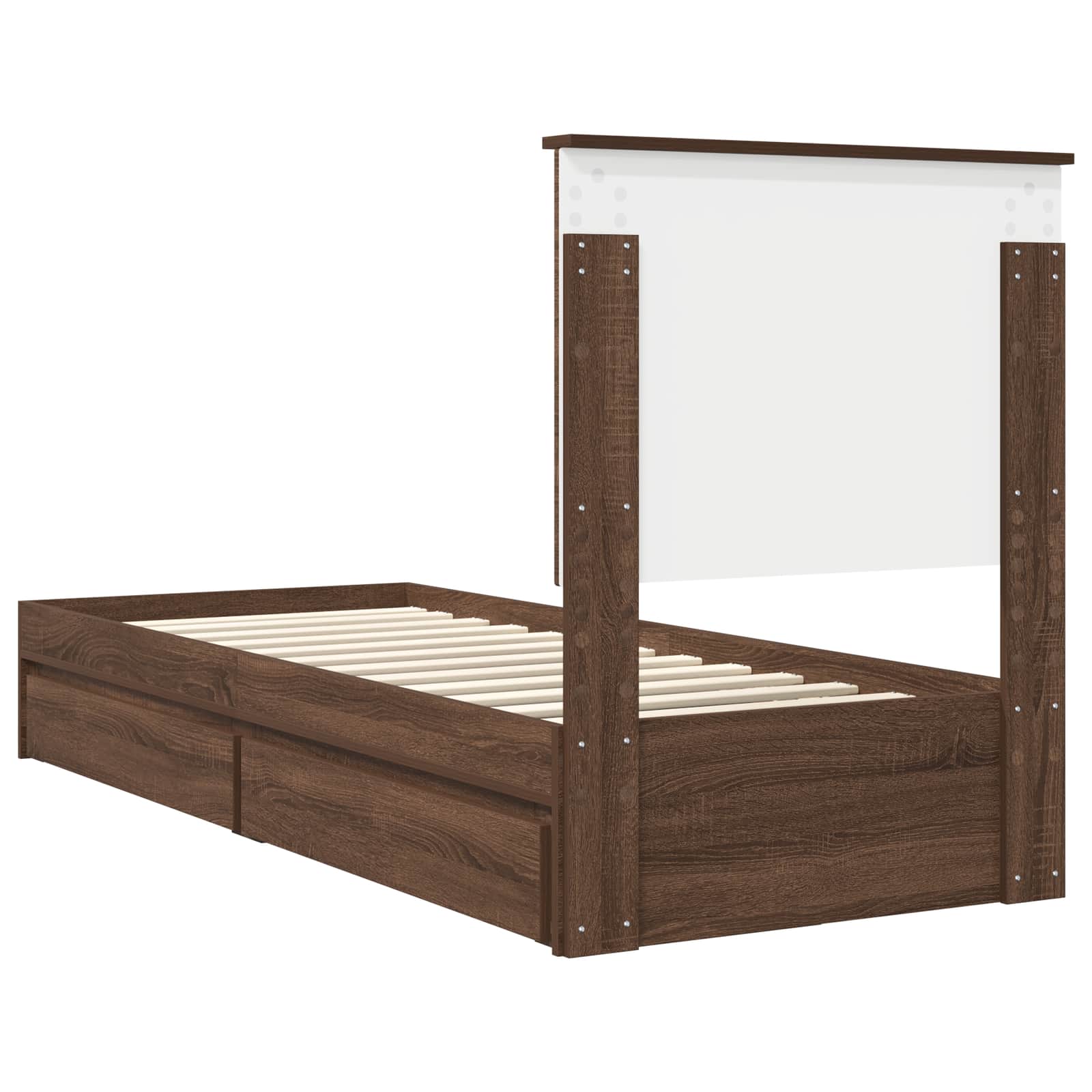 Κρεβάτι Αποθήκης Καφέ δρυς 75 x 190 cm Επεξεργασμένο ξύλο