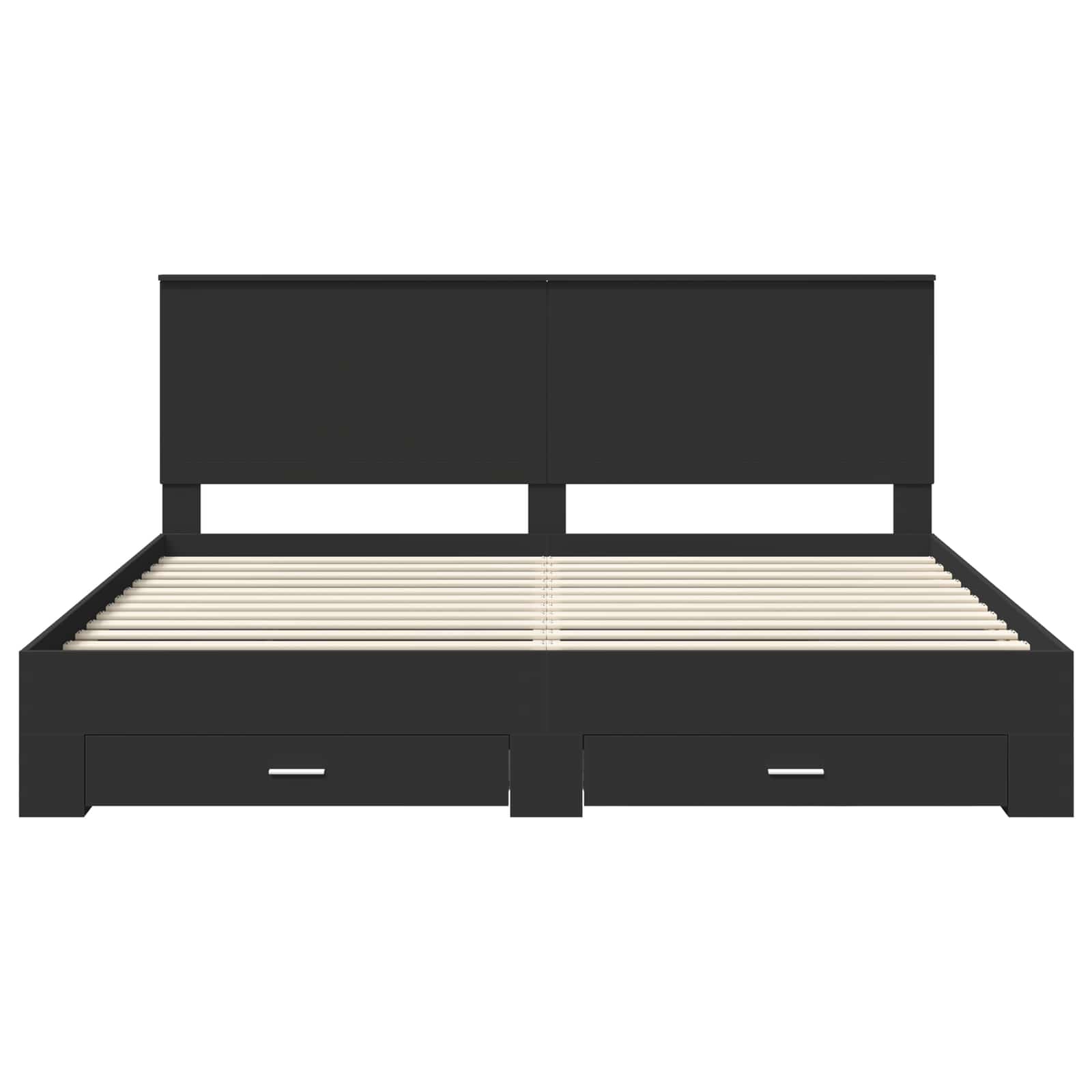 Σκελετός Κρεβατιού με κεφαλάρι Μαύρο και Ασημί 200 x 200 cm