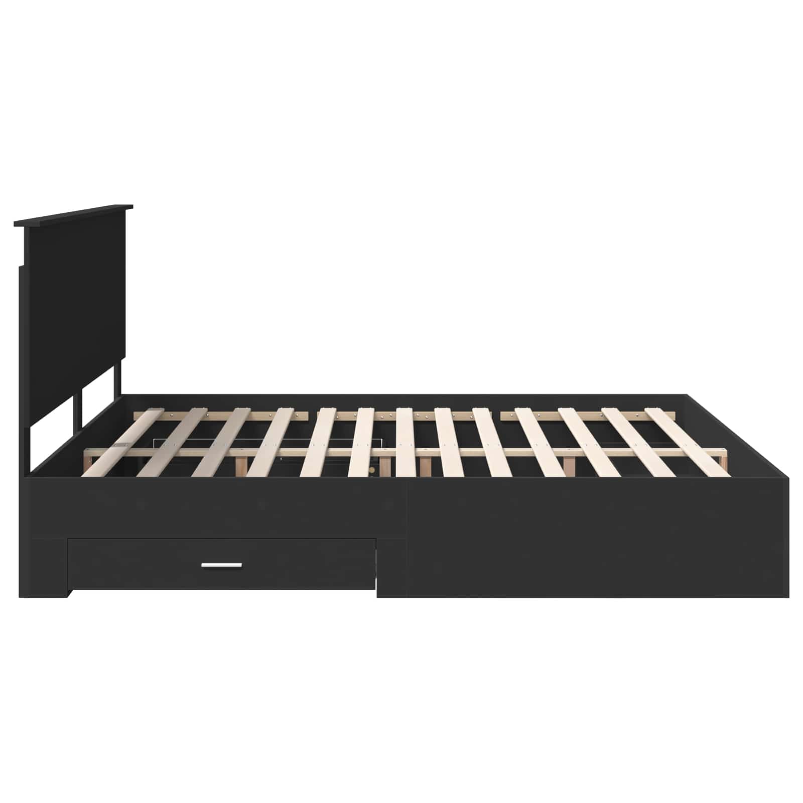 Σκελετός Κρεβατιού με κεφαλάρι Μαύρο και Ασημί 200 x 200 cm