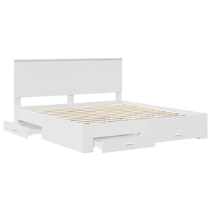 Σκελετός Κρεβατιού Λευκό 180 x 200 cm Επεξεργασμένο Ξύλο