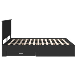 Σκελετός Κρεβατιού Μαύρο 180 x 200 cm Επεξεργασμένο Ξύλο