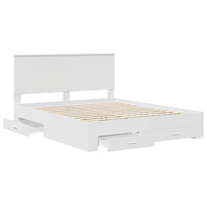 Σκελετός Κρεβατιού Λευκό 160 x 200 cm Επεξεργασμένο Ξύλο