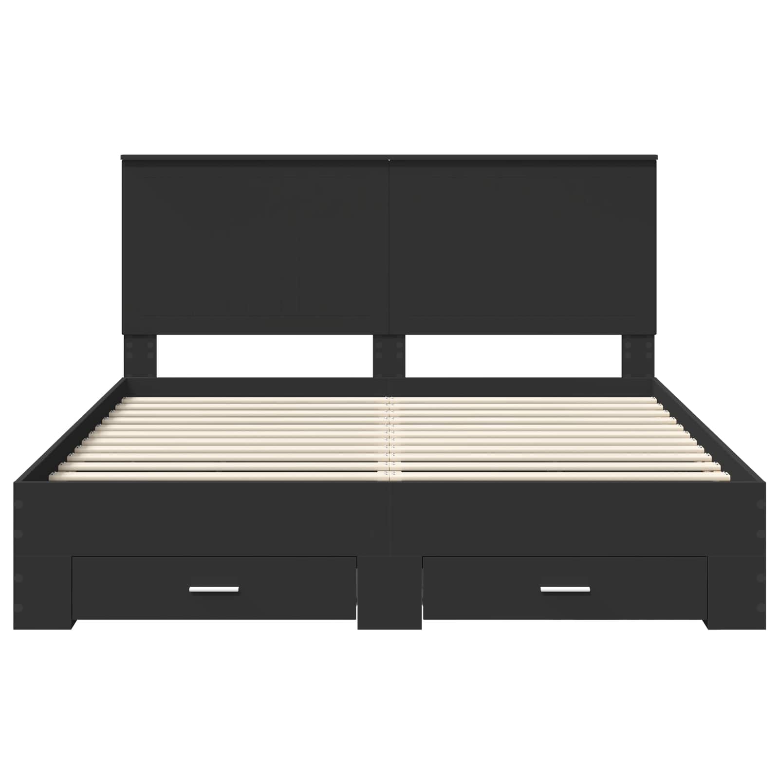 Σκελετός Κρεβατιού Μαύρο 160 x 200 cm Επεξεργασμένο ξύλο - Pakobazaar