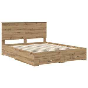 Σκελετός Κρεβατιού Artisan Oak 160 x 200 cm Επεξεργασμένο Ξύλο