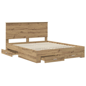 Σκελετός Κρεβατιού Artisan Oak 160 x 200 cm Επεξεργασμένο Ξύλο