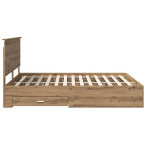 Σκελετός Κρεβατιού Artisan Oak 160 x 200 cm Επεξεργασμένο Ξύλο