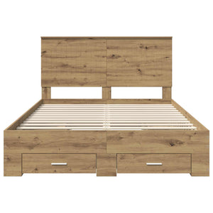 Σκελετός Κρεβατιού Artisan Oak 140 x 190 cm Επεξεργασμένο Ξύλο - Pakobazaar