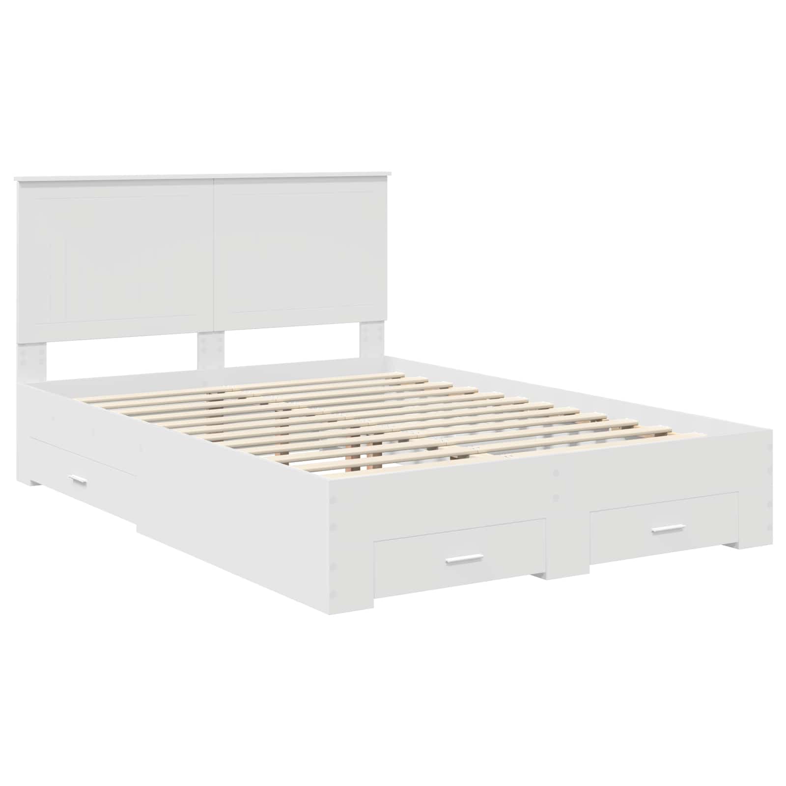 Σκελετός Κρεβατιού Λευκό 135 x 190 cm Επεξεργασμένο Ξύλο