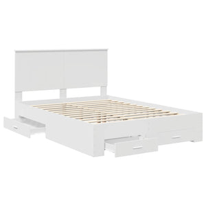 Σκελετός Κρεβατιού Λευκό 135 x 190 cm Επεξεργασμένο Ξύλο