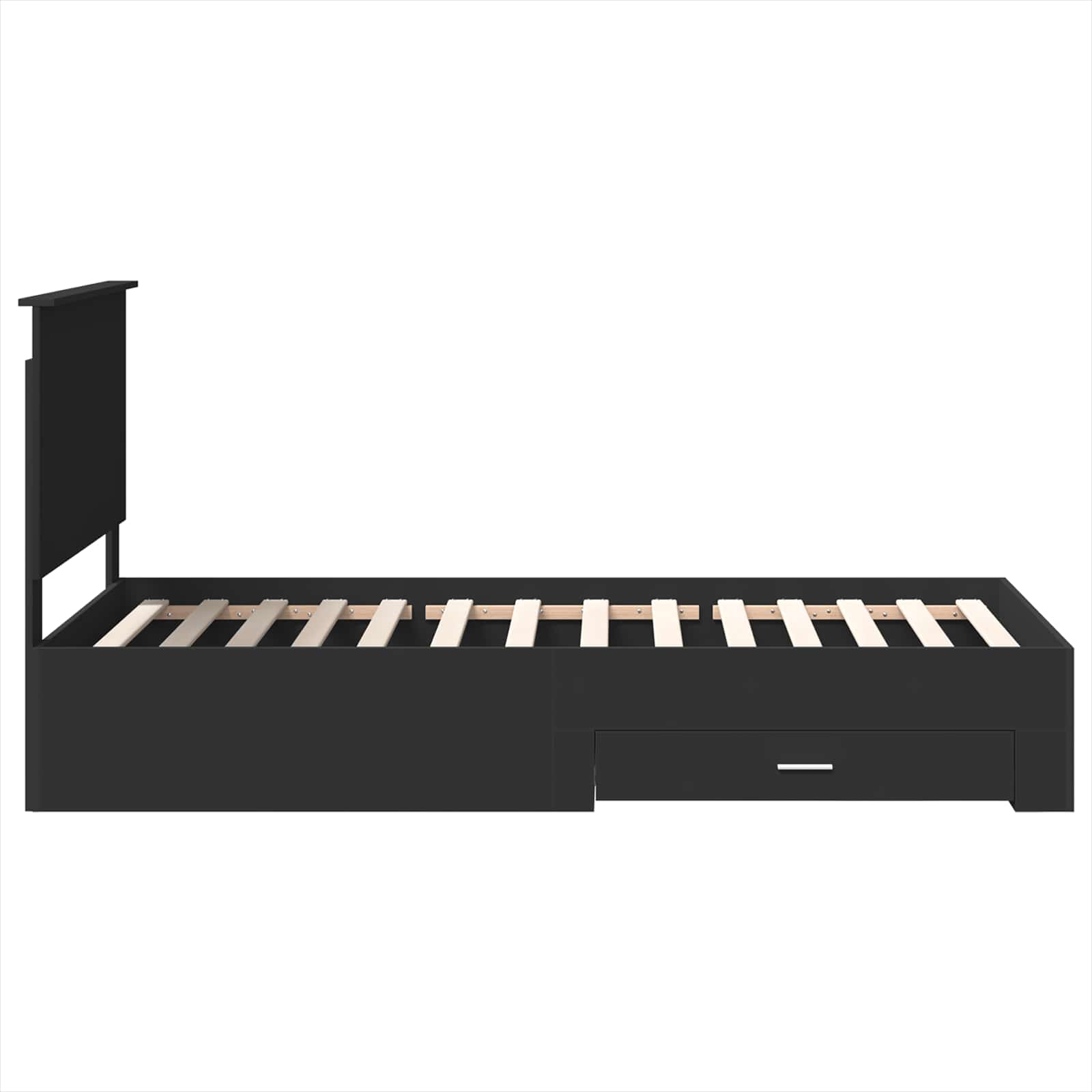 Σκελετός Κρεβατιού με κεφαλάρι Μαύρο και Ασημί 90 x 200 cm