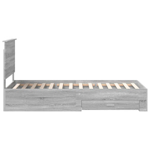 Σκελετός Κρεβατιού Γκρίζο Σονομα 90 x 190 cm Επεξεργασμένο Ξύλο