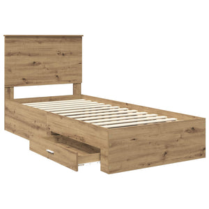 Σκελετός Κρεβατιού Artisan Oak 90 x 190 cm Επεξεργασμένο Ξύλο