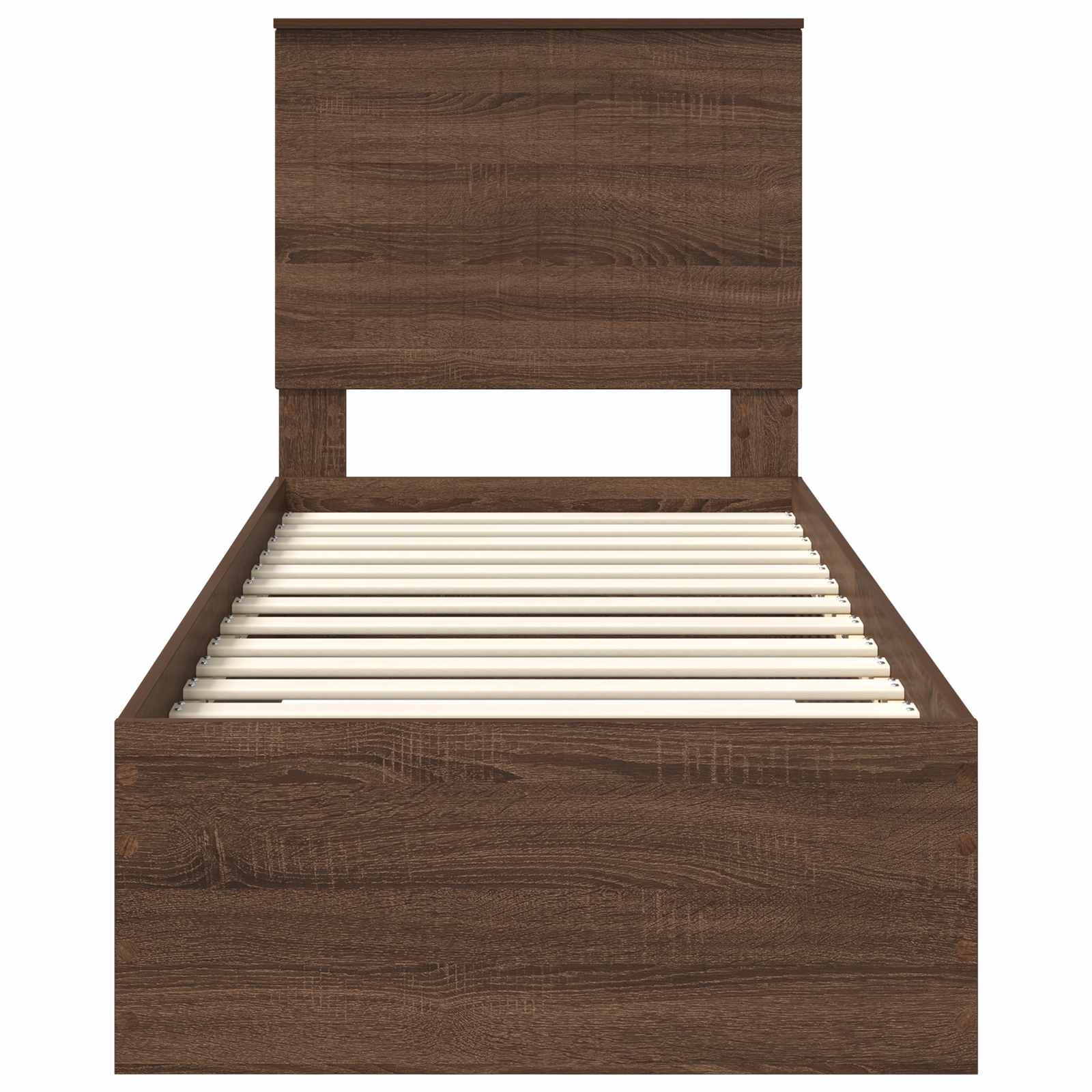 Σκελετός Κρεβατιού με συρτάρι Καφέ Δρύινο και Ασημί 70 x 190 cm