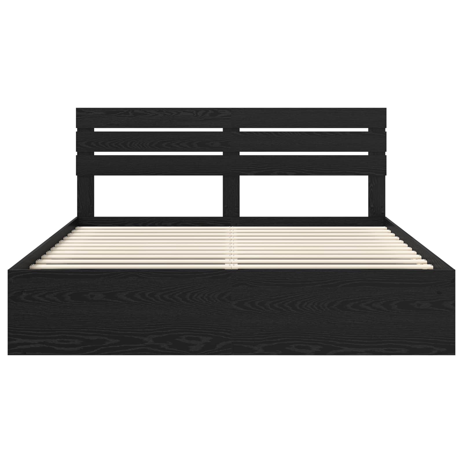 Σκελετός Κρεβατιού Μαύρο 200 x 200 cm Στερεά ξυλεία πεύκου