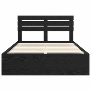 Σκελετός Κρεβατιού Μαύρο 150 x 200 cm Στερεά ξυλεία πεύκου