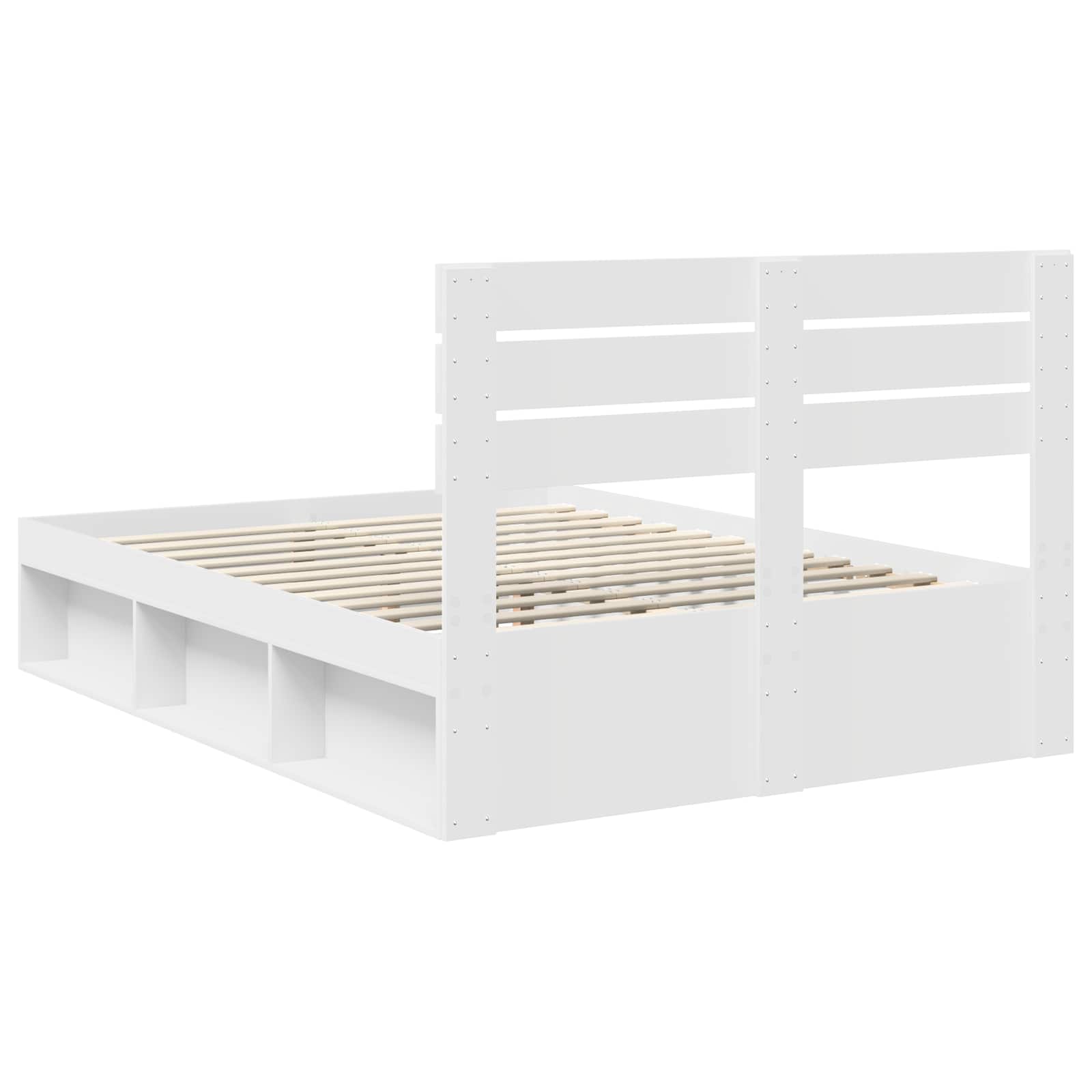 Σκελετός Κρεβατιού Λευκό 140 x 200 cm Στερεά ξυλεία πεύκου - Pakobazaar