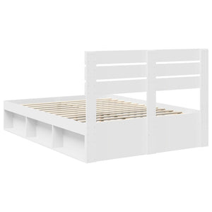 Σκελετός Κρεβατιού Λευκό 140 x 190 cm Στερεά ξυλεία πεύκου - Pakobazaar