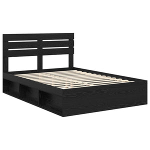 Σκελετός Κρεβατιού Μαύρο 140 x 190 cm Στερεά ξυλεία πεύκου - Pakobazaar
