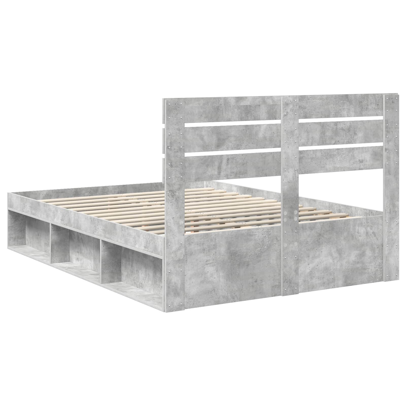 Σκελετός Κρεβατιού Σκυρόδεμα 140 x 190 cm Στερεά ξυλεία πεύκου