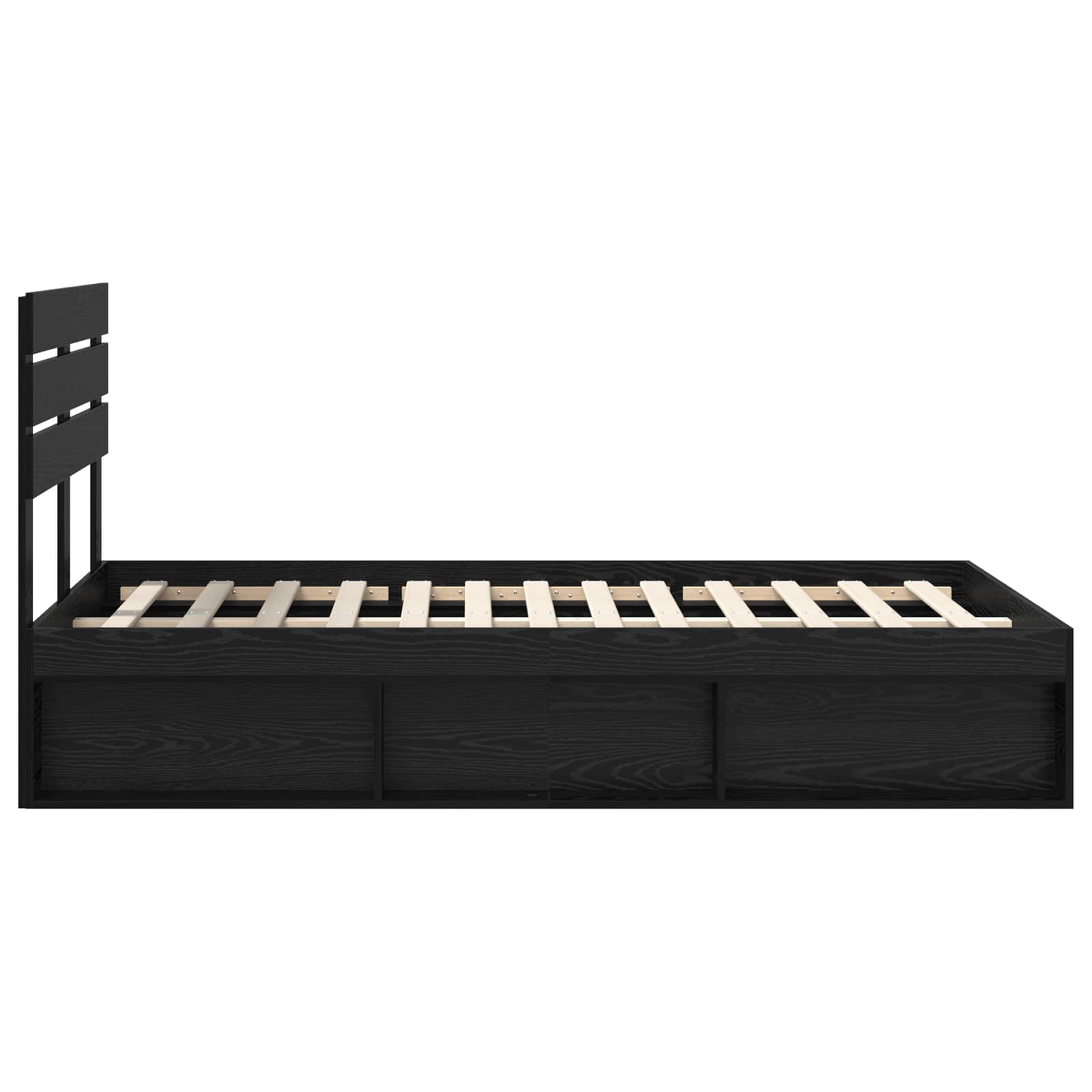 Σκελετός Κρεβατιού Μαύρο 135 x 190 cm Στερεά ξυλεία πεύκου