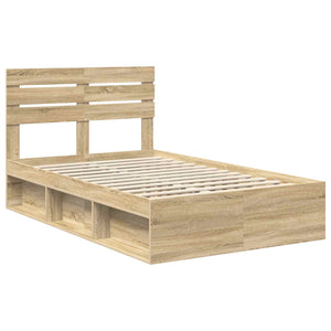 Σκελετός Κρεβατιού με κεφαλάρι Δρύς Sonoma 135 x 190 cm - Pakobazaar