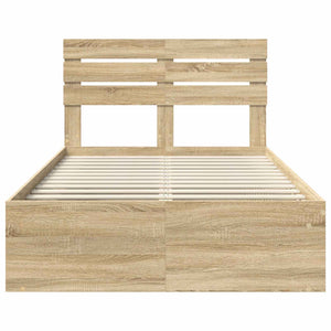 Σκελετός Κρεβατιού με κεφαλάρι Δρύς Sonoma 135 x 190 cm - Pakobazaar