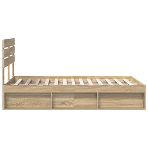 Σκελετός Κρεβατιού με κεφαλάρι Δρύς Sonoma 135 x 190 cm - Pakobazaar