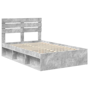 Σκελετός Κρεβατιού Σκυρόδεμα 120 x 190 cm Στερεά ξυλεία πεύκου