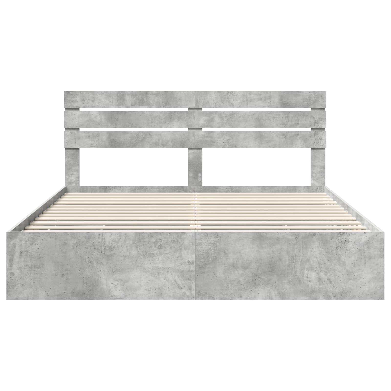 Σκελετός Κρεβατιού Σκυρόδεμα Γκρι 200 x 200 cm Μηχανήματος Ξύλο