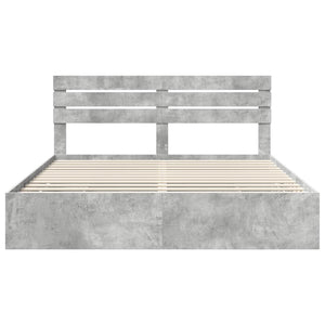 Σκελετός Κρεβατιού Σκυρόδεμα Γκρι 200 x 200 cm Μηχανήματος Ξύλο