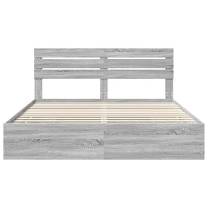Σκελετός Κρεβατιού Γκρίζο Σονομα 180 x 200 cm Μηχανήματος Ξύλο