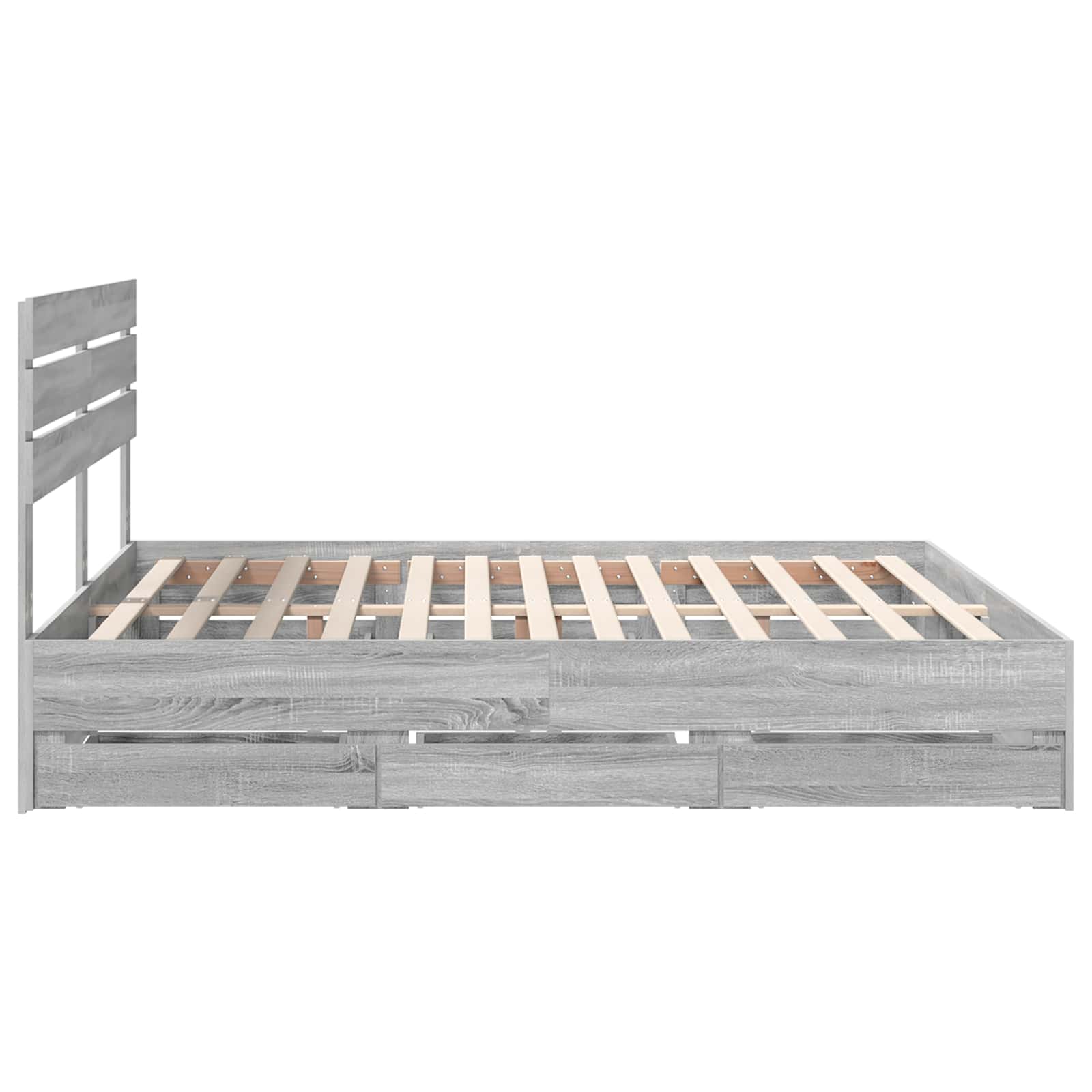 Σκελετός Κρεβατιού Γκρίζο Σονομα 180 x 200 cm Μηχανήματος Ξύλο