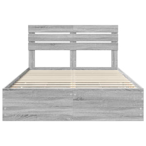 Σκελετός Κρεβατιού Γκρίζο Σονομα 160 x 200 cm Μηχανήματος Ξύλο