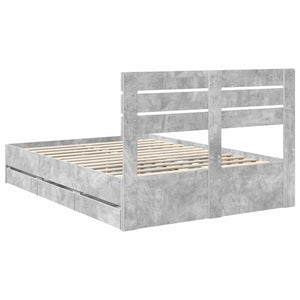 Σκελετός Κρεβατιού Σκυρόδεμα Γκρι 140 x 200 cm Μηχανήματος Ξύλο
