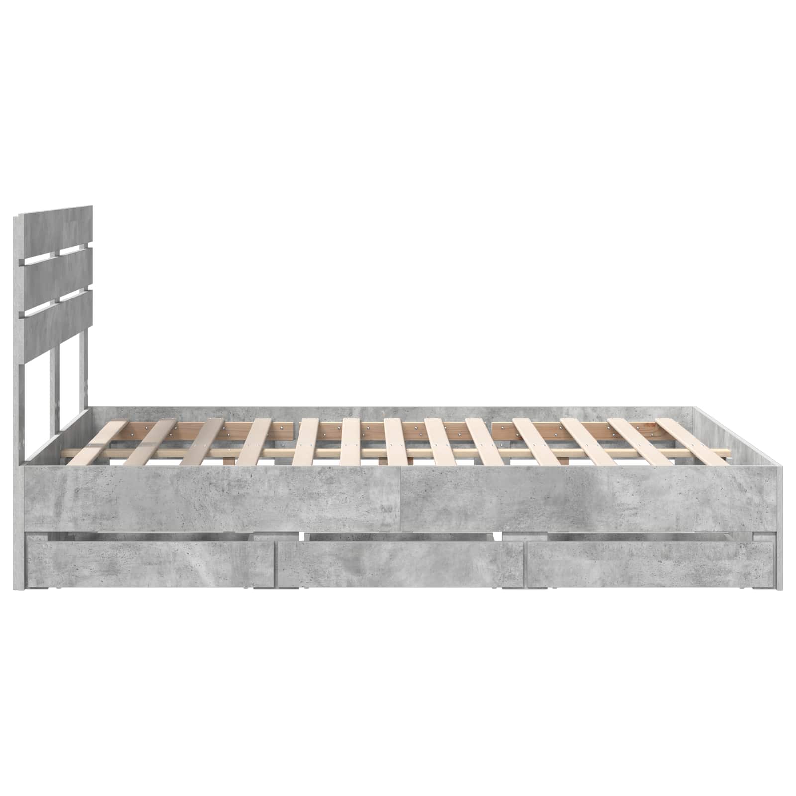 Σκελετός Κρεβατιού Σκυρόδεμα Γκρι 140 x 200 cm Μηχανήματος Ξύλο