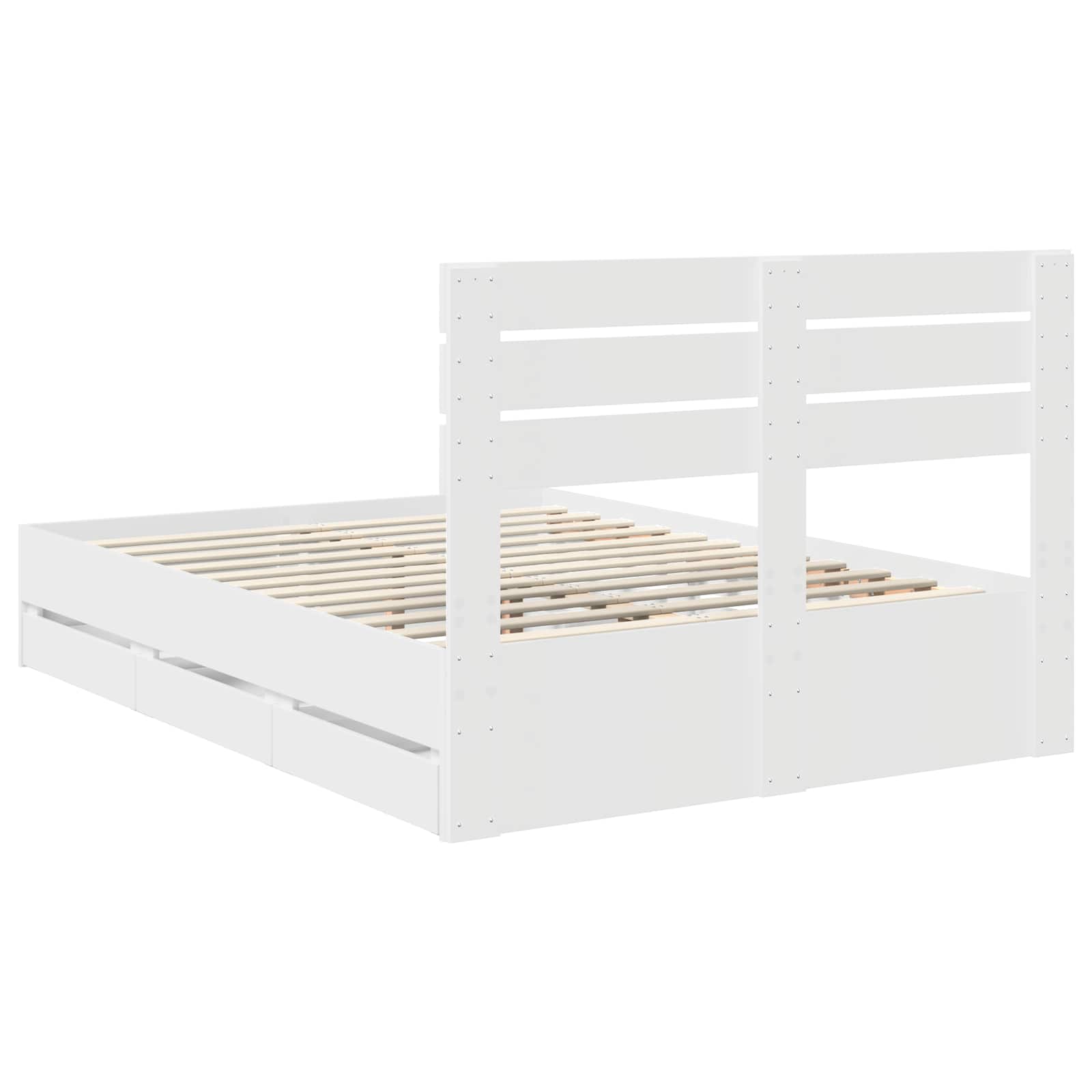 Σκελετός Κρεβατιού Λευκό 140 x 190 cm Μηχανήματος Ξύλο