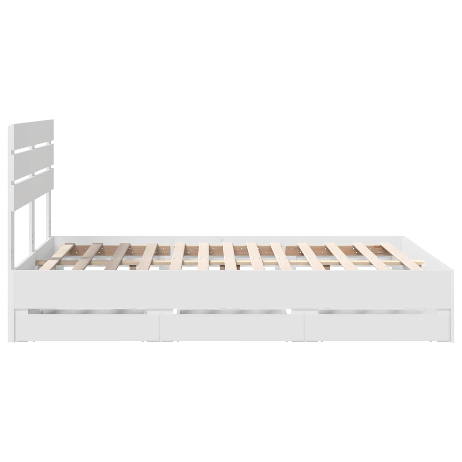 Σκελετός Κρεβατιού Λευκό 140 x 200 cm Μηχανήματος Ξύλο