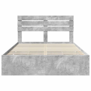 Σκελετός Κρεβατιού Σκυρόδεμα Γκρι 140 x 190 cm Μηχανήματος Ξύλο