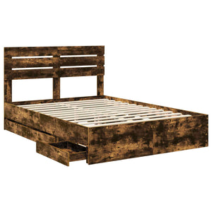 Σκελετός Κρεβατιού Καπνιστό Δρύς 140 x 190 cm Μηχανήματος Ξύλο