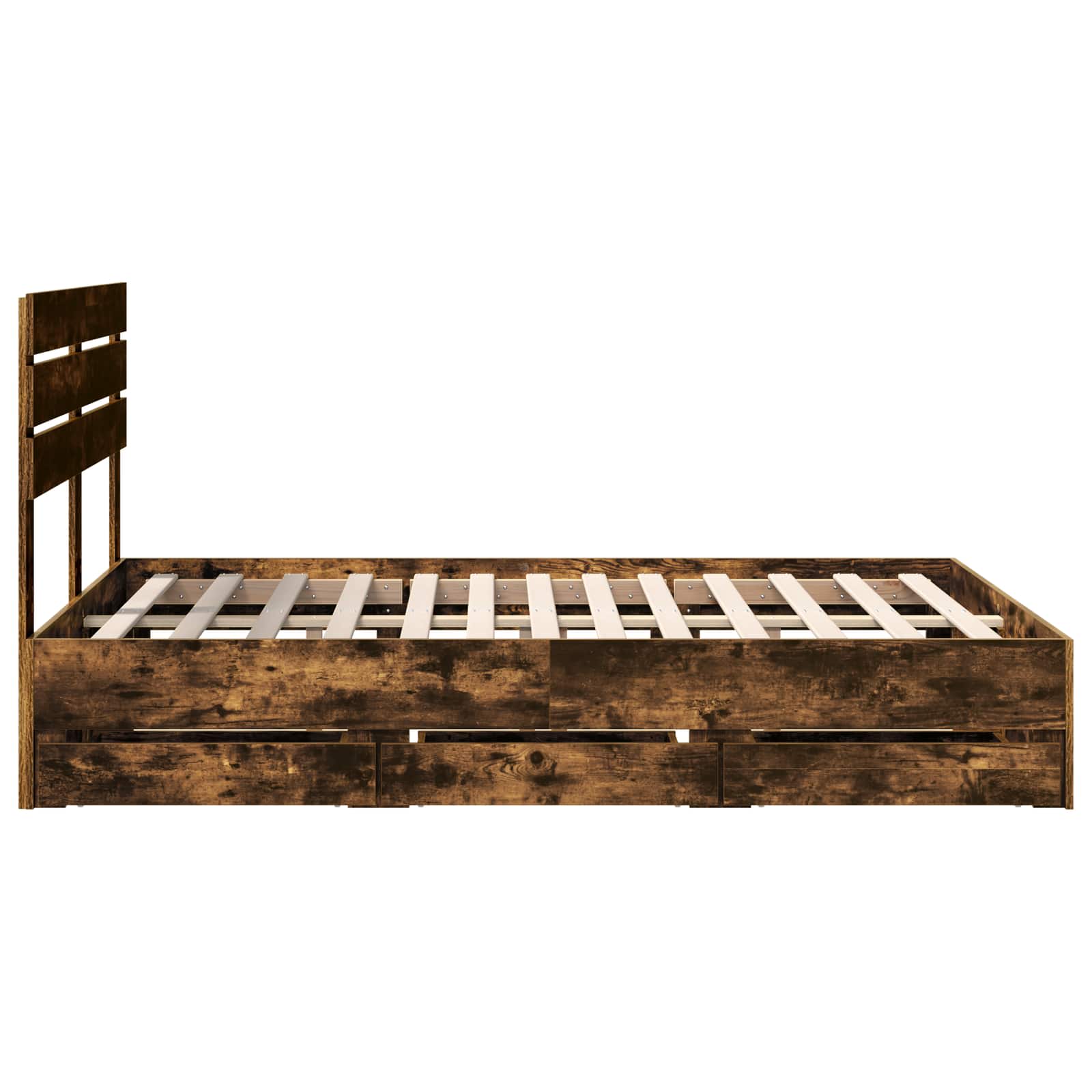 Σκελετός Κρεβατιού Καπνιστό Δρύς 140 x 190 cm Μηχανήματος Ξύλο