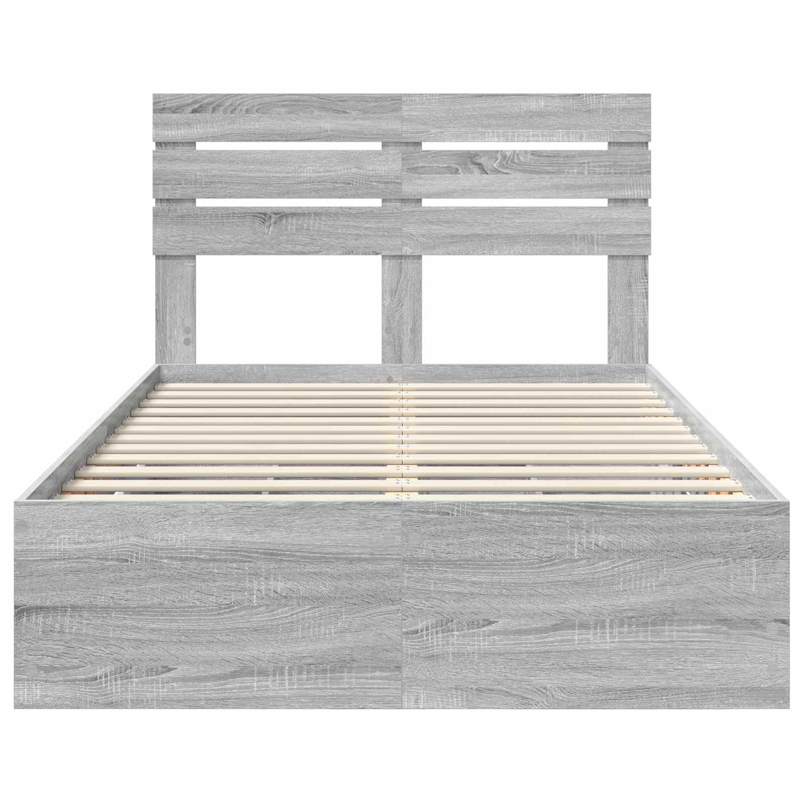 Σκελετός Κρεβατιού Γκρίζο Σονομα 135 x 190 cm Μηχανήματος Ξύλο